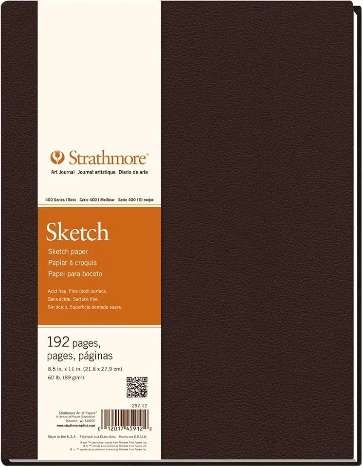 Strathmore 400 Series Hard Bound Sketch Journal, 60 lb. Paper, 8.5 X 11.5 inches, 192 Pages (297-12)