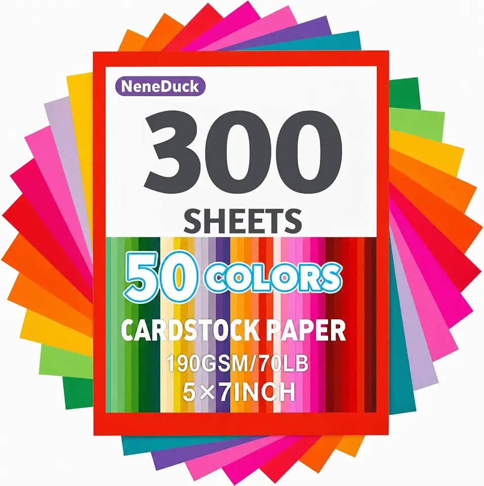 5 x 7 190 gsm Colored Construction Paper, 300 Sheets 50 Assorted Colors