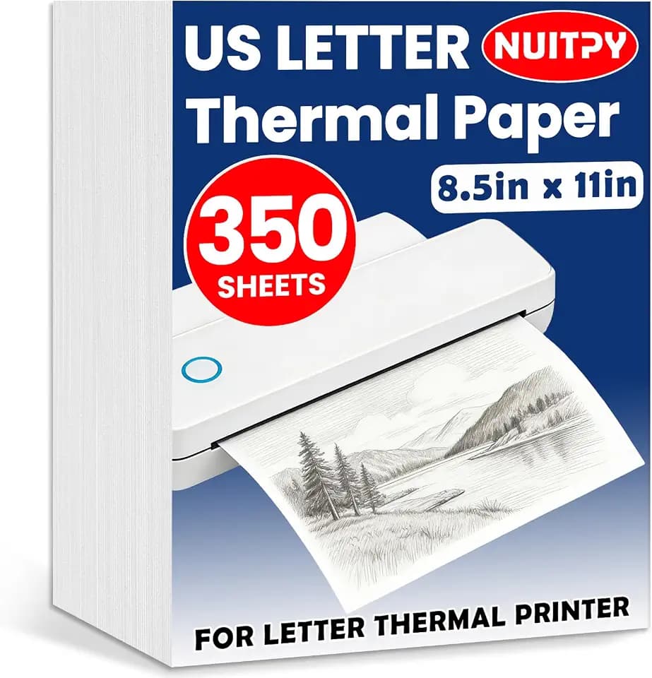 350 Sheets Thermal Printer Paper, 8.5in x 11in US Letter Size