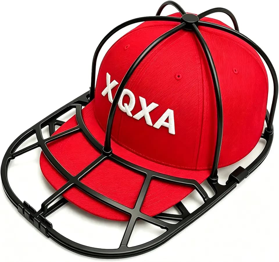 XQXA Hat Washer Cage for Baseball Caps - Hat Cleaner for Washing Machine & Dishwasher, Fits Adult & Kids Caps - Baseball Cap Washing Cage-Black