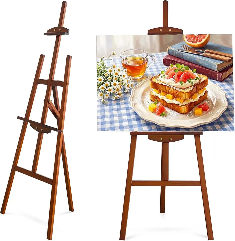 Pine Wood Easel Stand for Painting & Sign, Standing Art Easel for Painting
