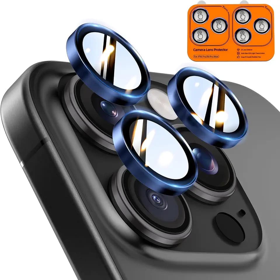 TOCOL für iPhone 16 Pro Max / 16 Pro Kameraschutz, 2 Sets, Blau