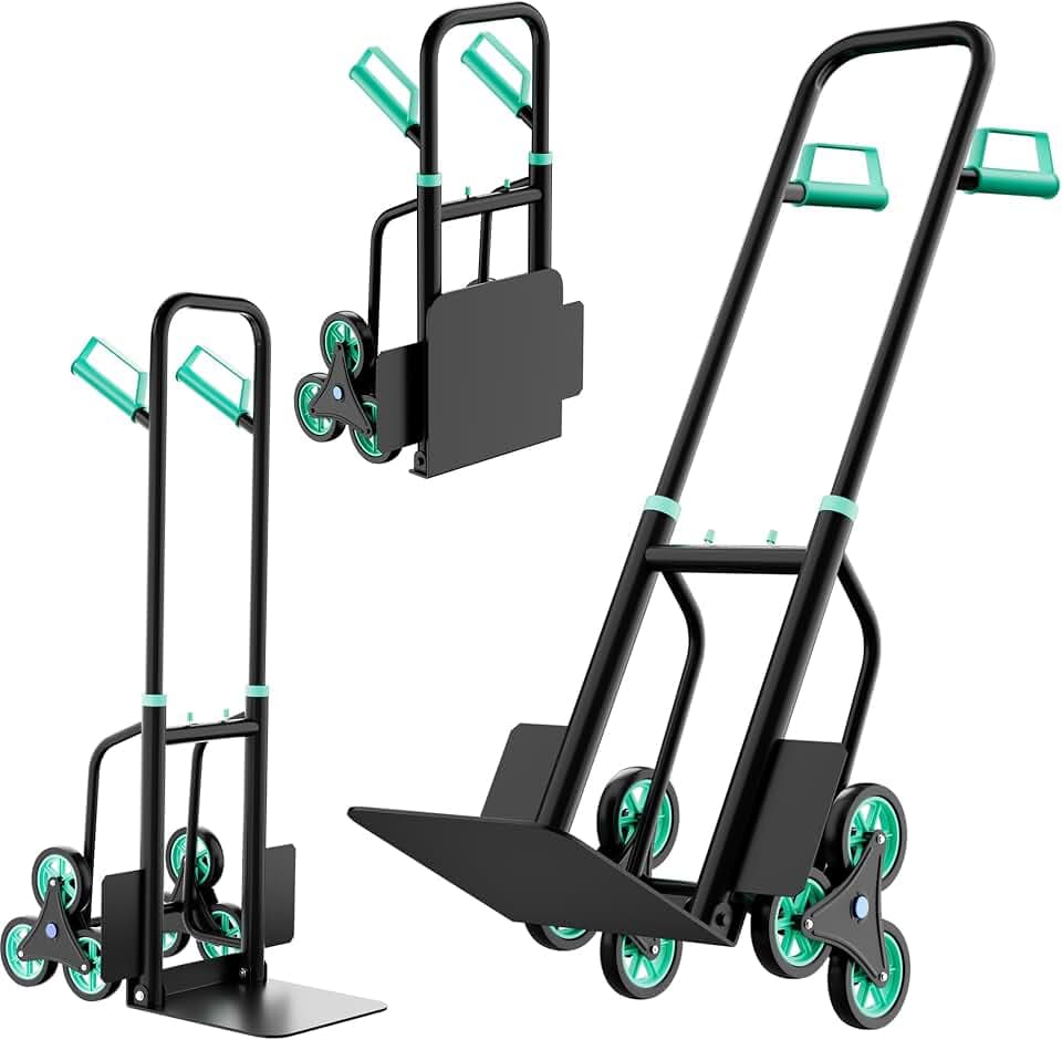 GarveeTech Stair Climbing Cart, Heavy-Duty Stair Climbing Hand Truck with Telescoping Handle & 6 Wheels, 440 LB Capacity, Dolly Cart for Home, Moving, Groceries, Warehouse