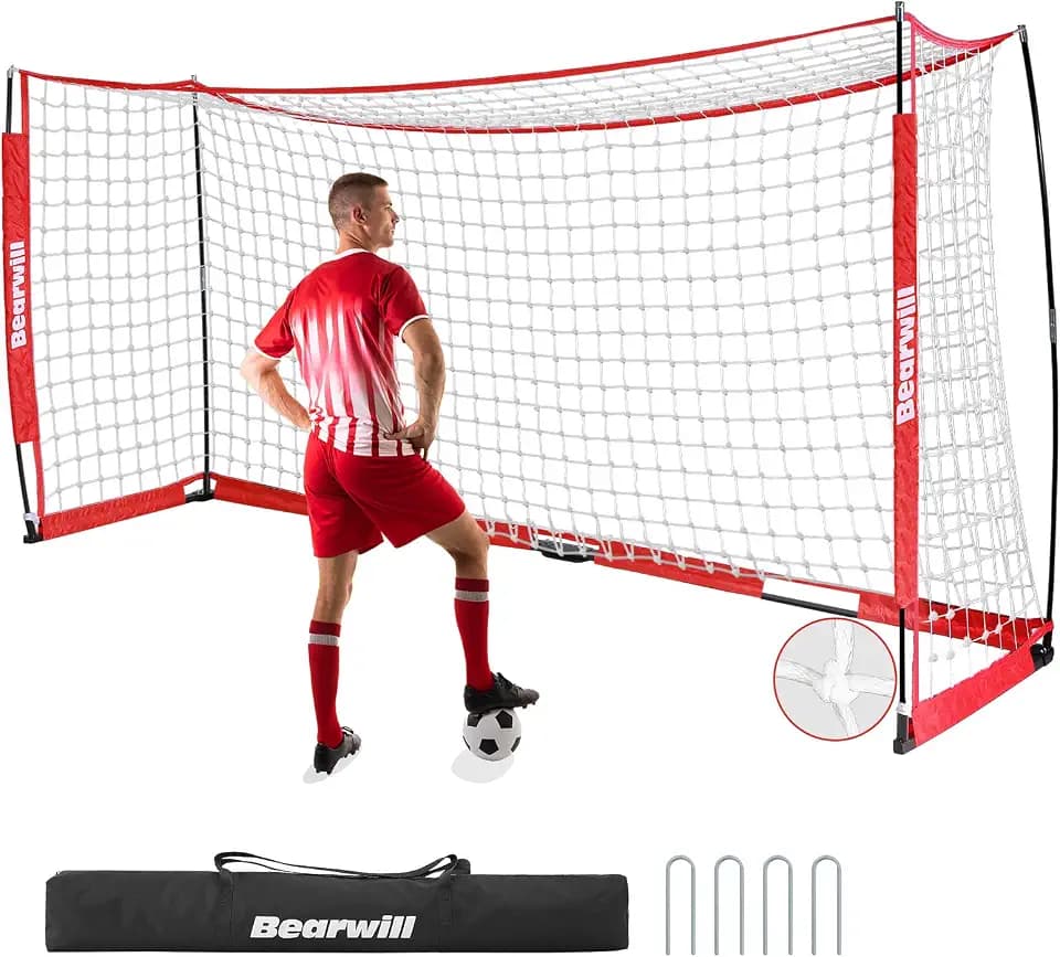 Bearwill Soccer Goal, 12X6FT Soccer Net, Portable Soccer Goals for Backyard