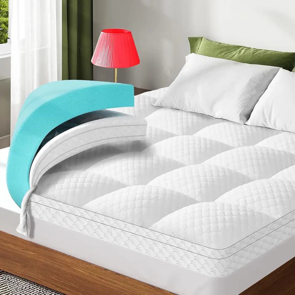 VALUXE Dual Layer 3 Inch Memory Foam Mattress Topper King Size