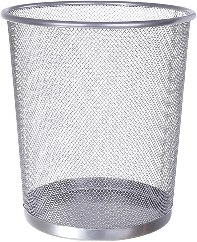Haofy Metal Mesh Trash Can, Sturdy Iron Trash Bin, Circular Shape, Convenient, Lightweight, Compact, High Strength, Mesh Trash Can for Kitchen Bathroom Office Room (Gray), Haofyhx1ds97tg2-12