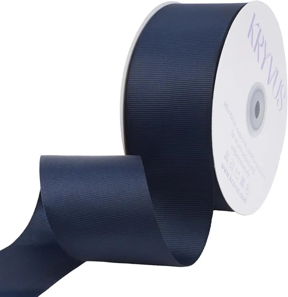 Navy Blue Ribbon, Grosgrain Ribbon 2 Inch x Continuous 50 Yards