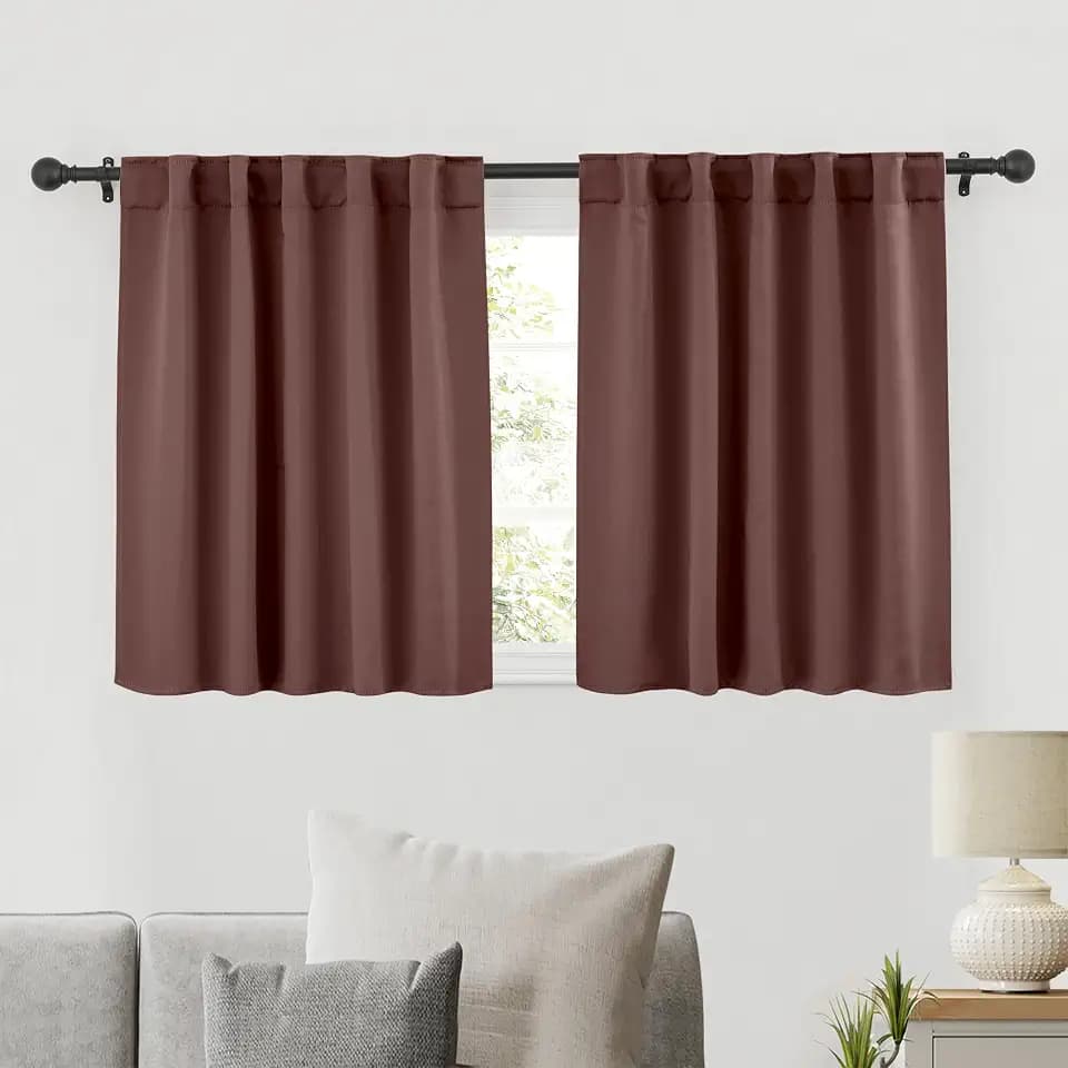 RYB HOME Short Blackout Curtains, Small Window Curtains 36 inch Length