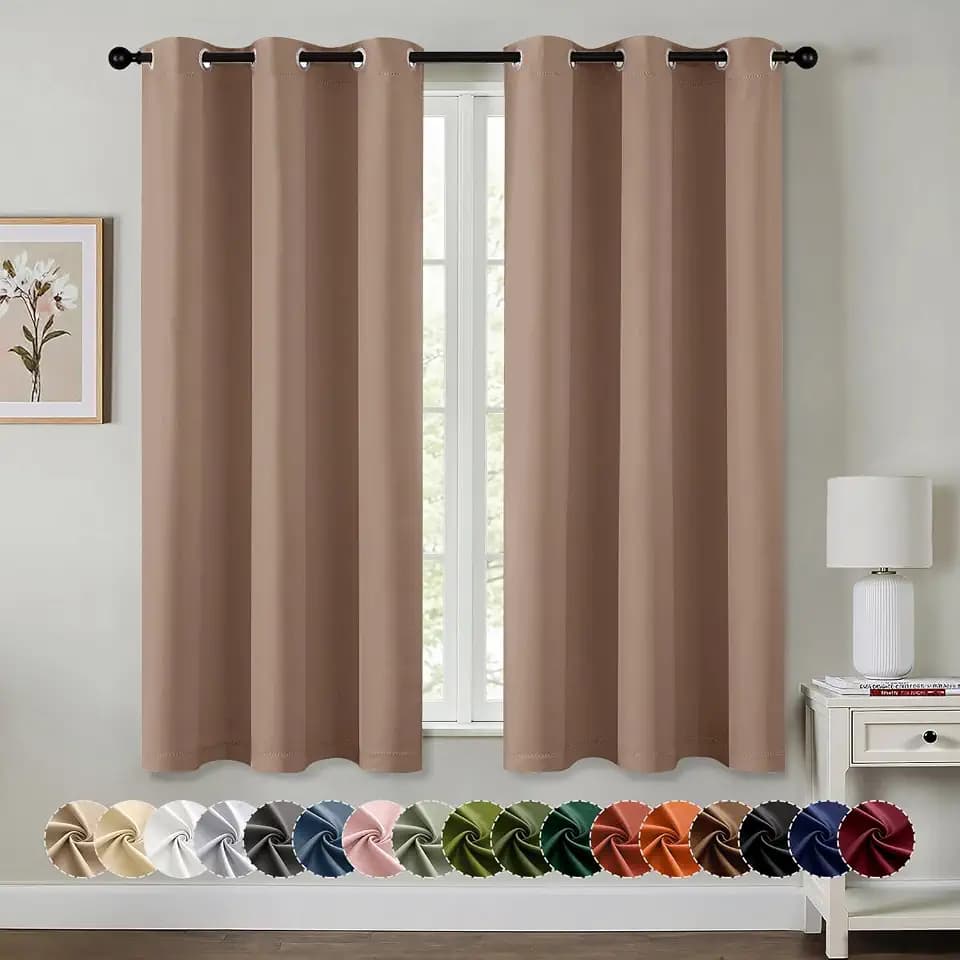 MIULEE Blackout Curtains for Bedroom 2 Panels 40 x 54 Inch Long Cappuccino