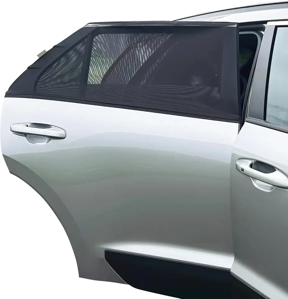 Dreambaby Fit-Over Baby Car Window Sun Shade – Stretchable Sunshade & Mesh Screen for Side Windows - UV Protection- Camping Essentials