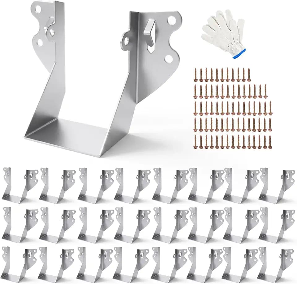 25 pcs 2x4 Joist Hangers with Screws, Galvanized Face Mount Hurricane Tie
