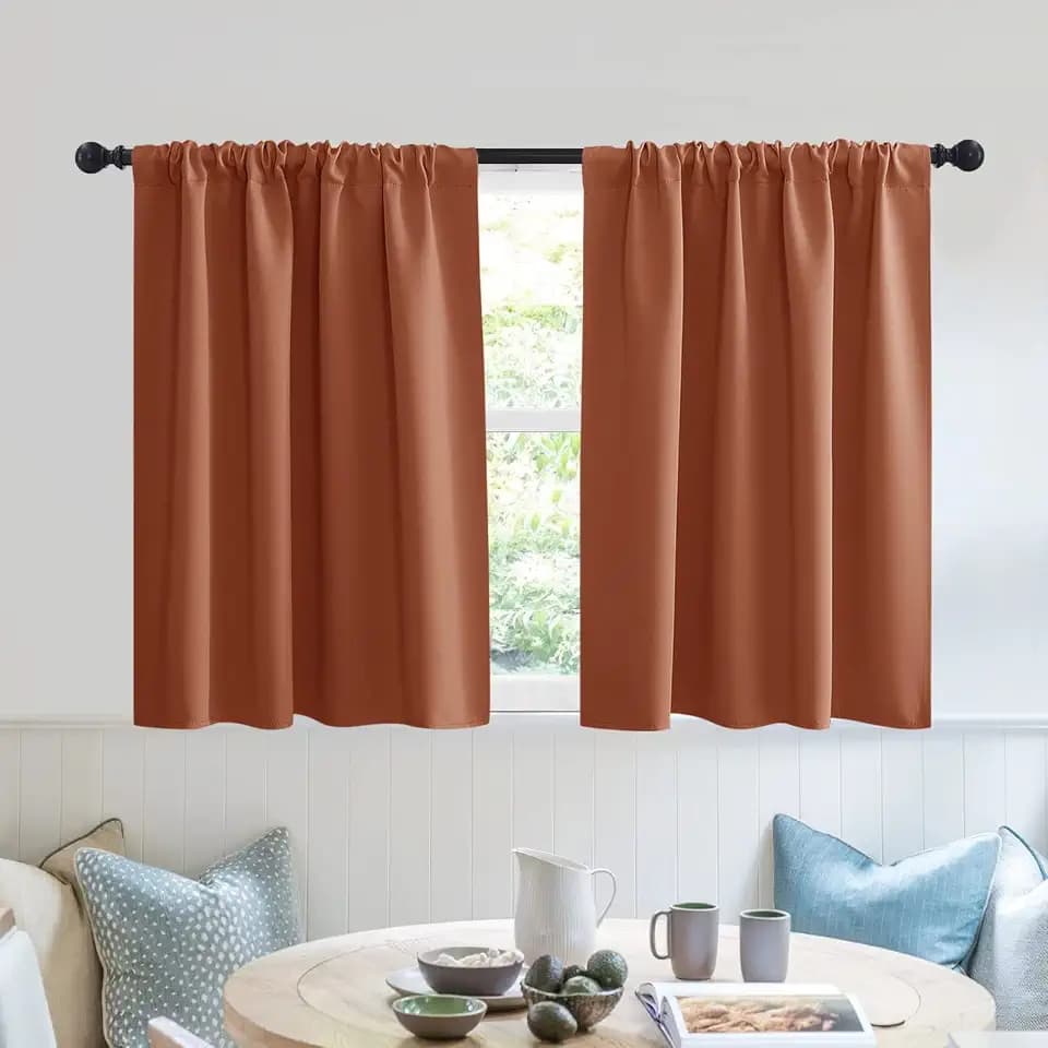 RYB HOME Short Blackout Privacy Curtains 30 inch Long for Bathroom Window