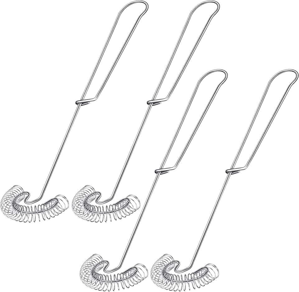 Patelai 4 Pieces Stainless Steel Flat Whisks for Gravy and Sauce