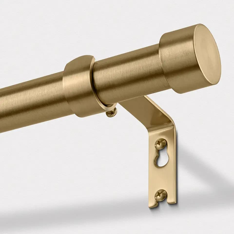 Warm Gold Curtain Rod 36-176 Inch Extra Long Gold Curtain Rods for Window
