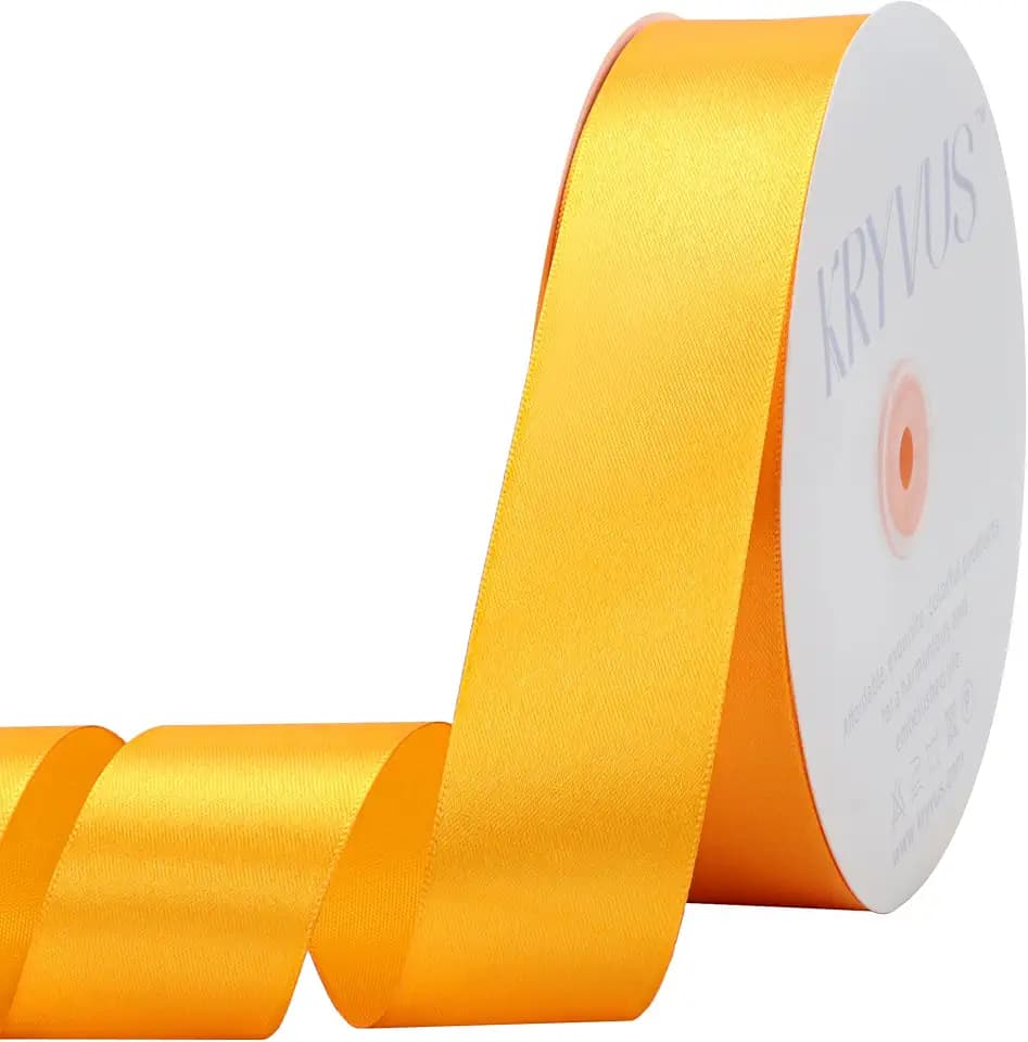Yellow Satin Ribbon 1-1/2 inch X Continuous 100 Yards for Gift Wrapping