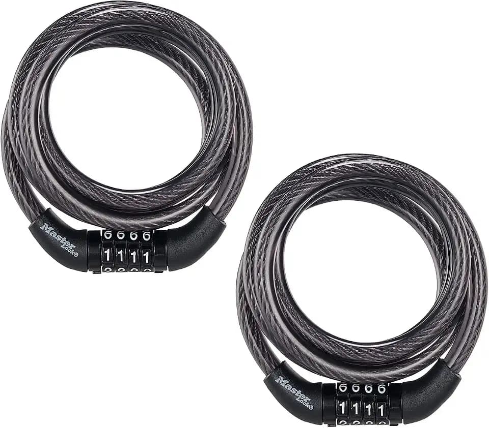 Master Lock Cable Bike Lock 4' 5/16" 2-Pack, 8143T