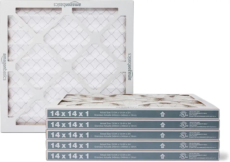 Amazon Basics MERV 5 AC Furnace Air Filter, 12x12x1 inches, 6-Pack (Actual size: 11.75" x 11.75" x 0.75")