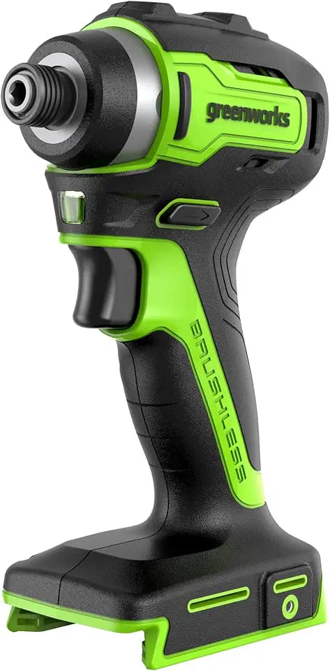 Greenworks 24V Akku-Schlagschrauber bürstenlos, 220 Nm, 1/4" Sechskant (Hex), variable Drehzahl, kompakt & leistungsstark, Solo (ohne Akku & Ladegerät)
