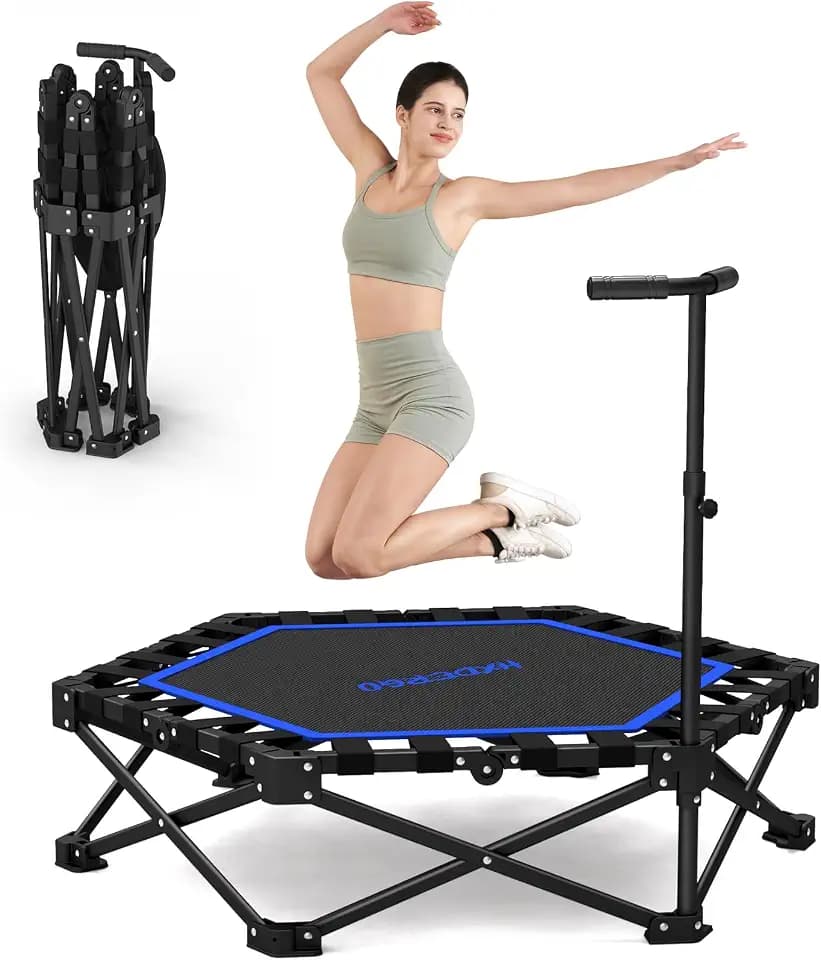 HXD-ERGO Rebounder Trampoline for Adults with Handle, 42''/48''