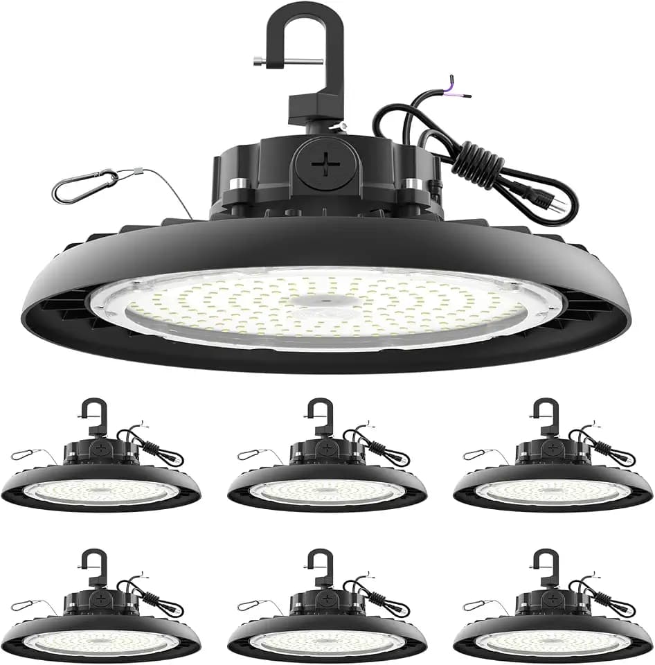 AIKVSXER 180W UFO High Bay Light 32400LM 6000K, 1-10V Dimmable Shop Lights