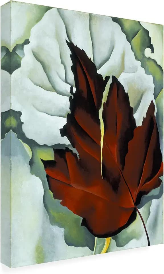 Wrapped Canvas Wall Art - Georgia O'Keefe 'Pattern of Leaves' Wall Art for Living Room, Bedroom, or Office Décor - 18x24