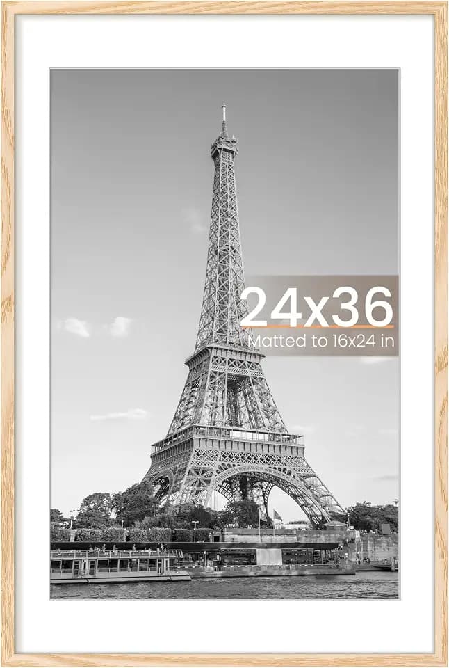 upsimples 24x36 Poster Frame, Wall Decor Picture Frames, Natural Style 1Pcs