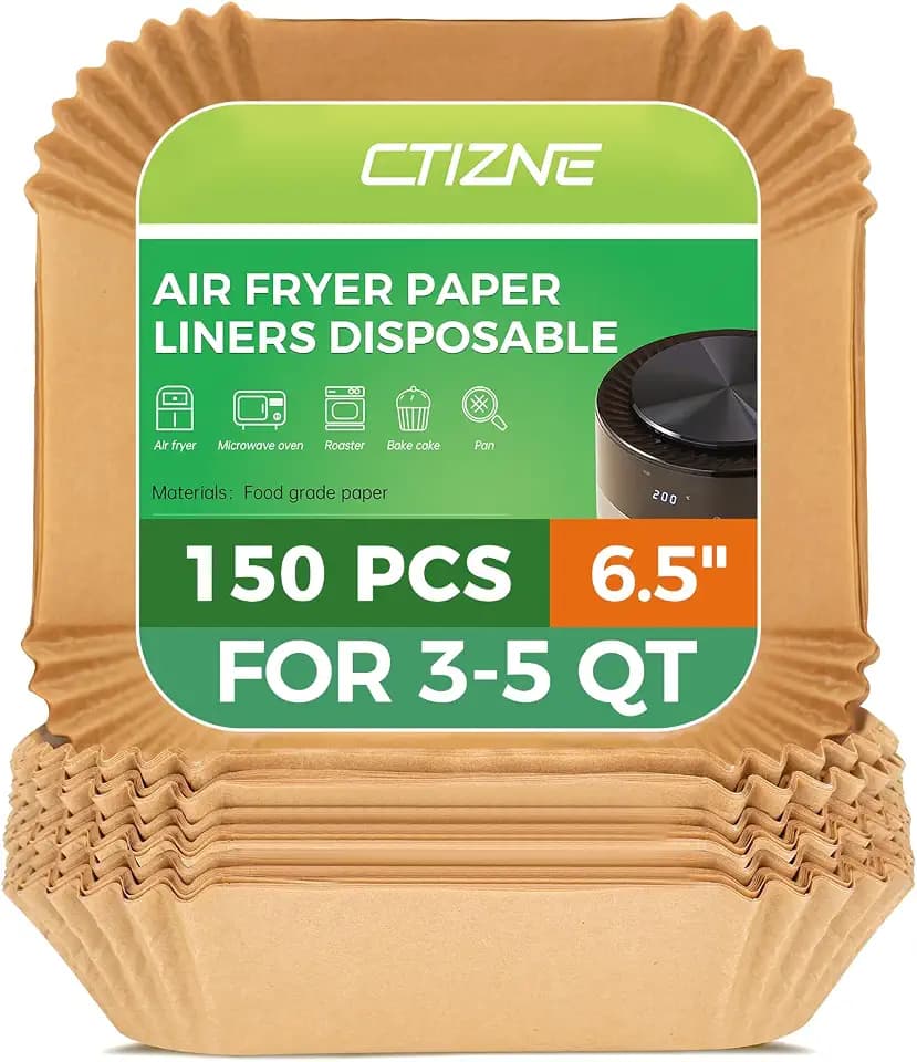 Air Fryer Liners Disposable, 150Pcs Parchment Paper 6.5" Square for 3-5QT