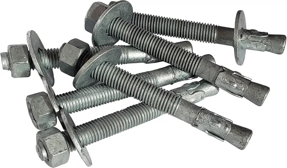 5/8" x 6" Wedge Anchor | Hot Dip Galvanized | with Hex Nut and Flat Washer| 10pcs per Box