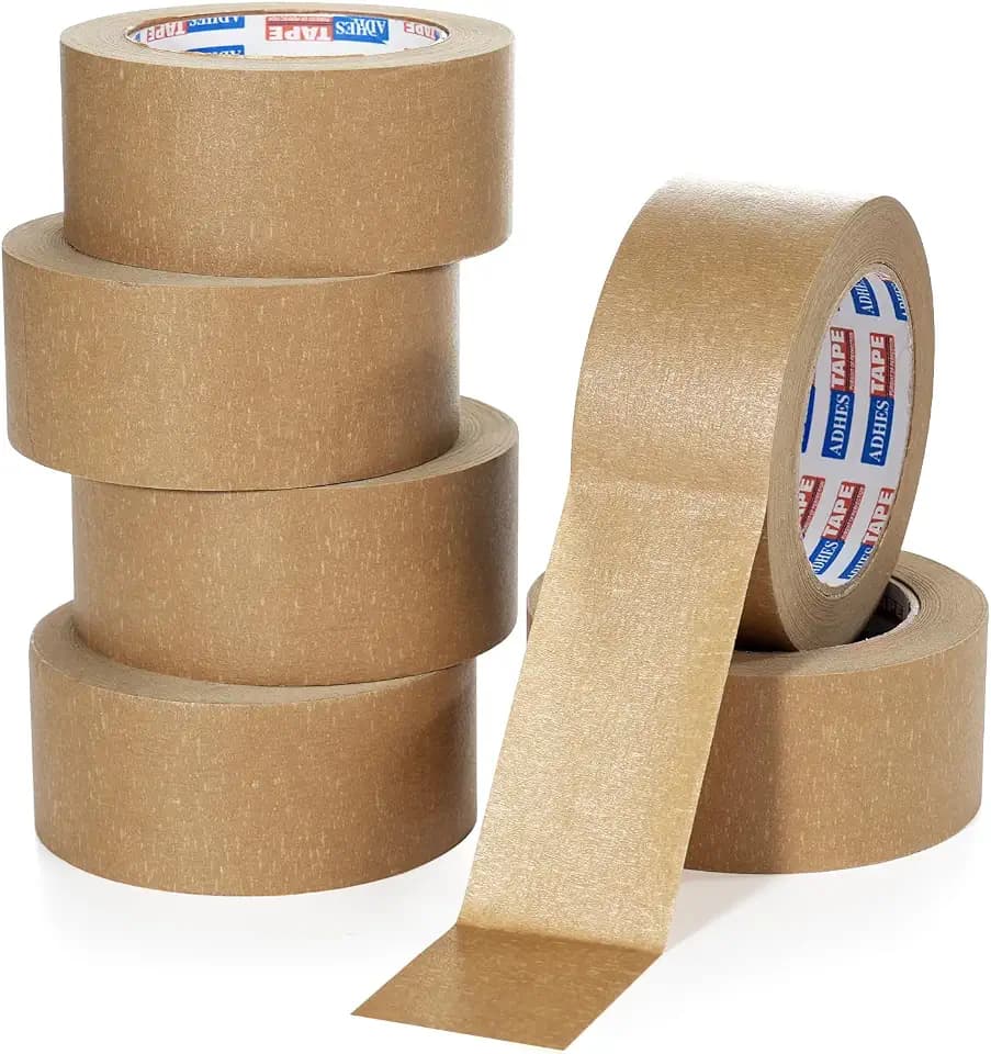 ADHES Heavy Duty Kraft Paper Tape, 2in x 43yds x 6rolls