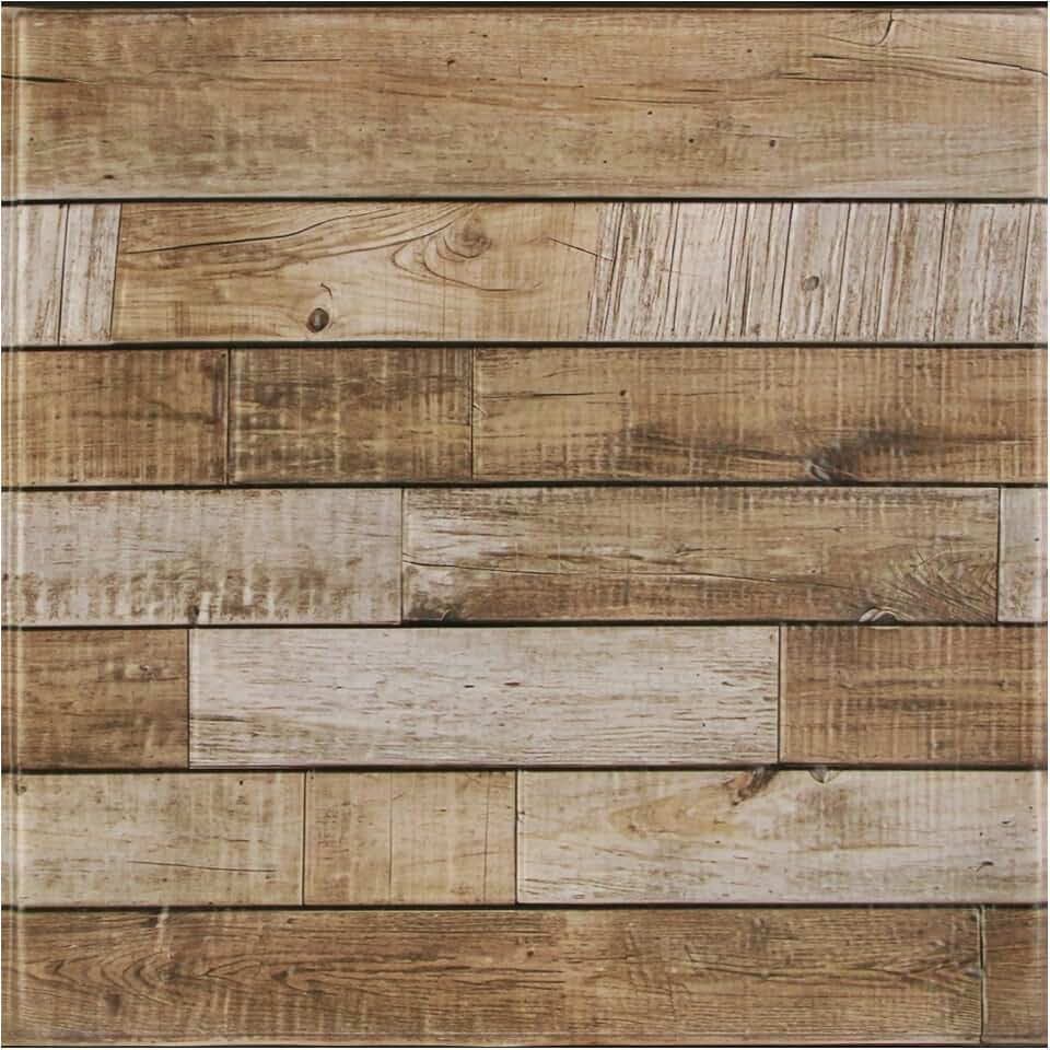 Commomy Faux Wood 3D Wall Sticker Peel and Stick Tiles 10 Pcs 11.8" x 11.8"