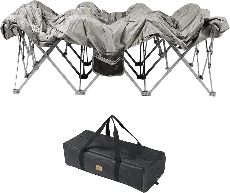 Naturehike CosyWild 2 Person Camping Cot Frame Only, Air Mattress Not Included, Folding Full Size Camping Bed Frame with Side Pocket and Carry Bag
