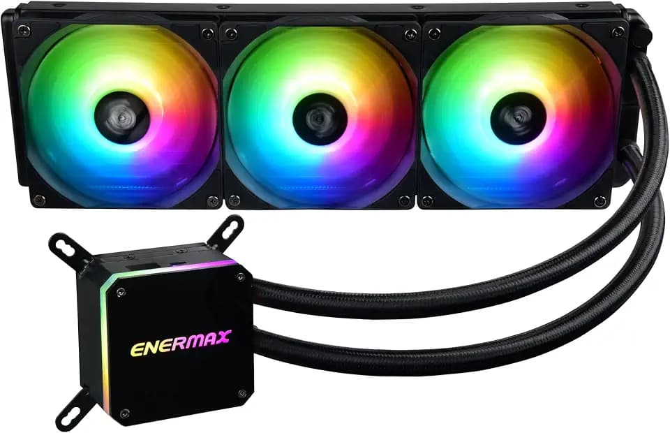 ENERMAX LIQMAX III Adressierbare RGB 360 All-In-One CPU Wasserkühler Dual Chamber Intel/AMD AM4 Support 350W+ TDP (3x ARGB PWM Lüfter); ELC-LMT360-ARGB schwarz