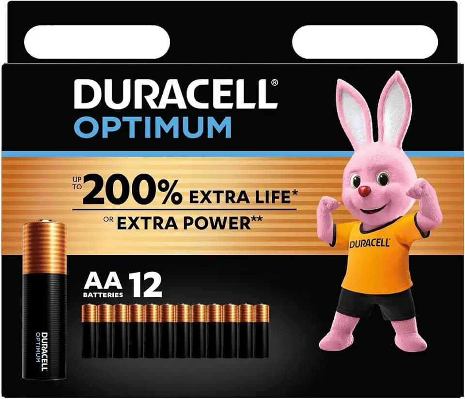 12 x Duracell AA Optimum (1 Blistercard a 12 Batterien) 12 Batterien (MX1500/Stilo/MIGNON)