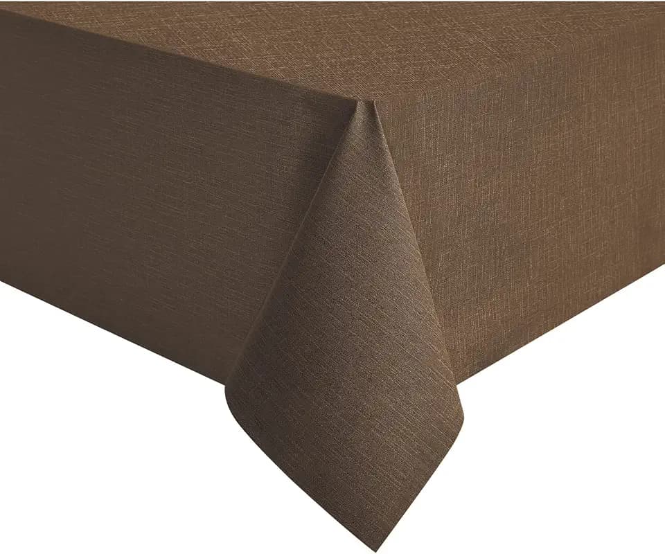 NLMUVW Brown Vinyl Tablecloth Chocolate Table Cloth Heavy Duty