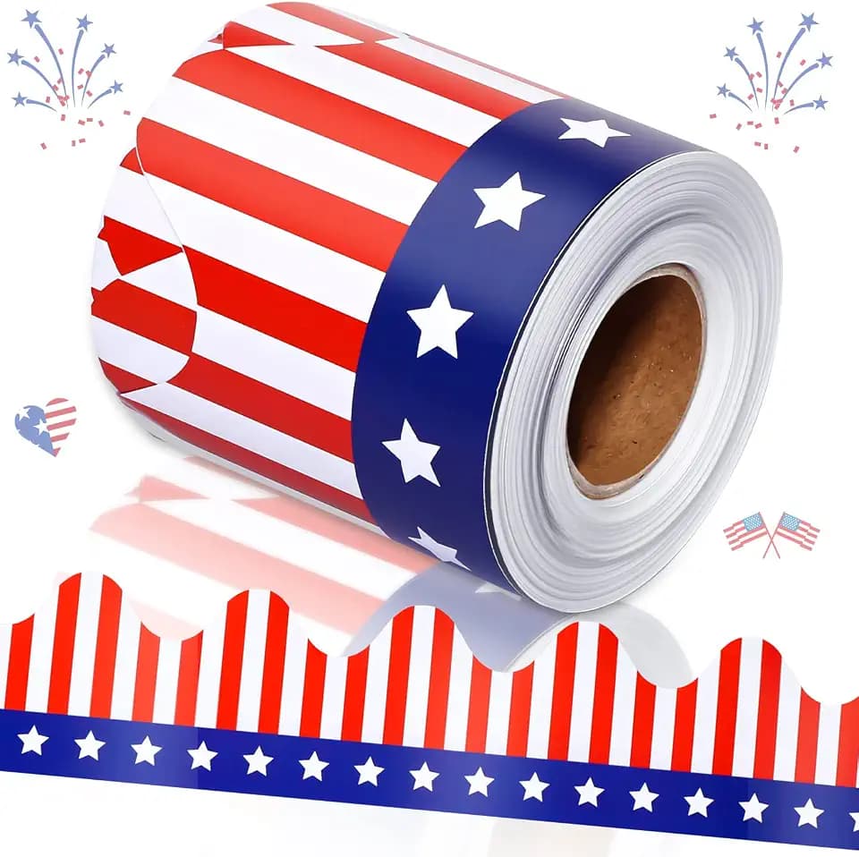 Sabary 68.9 Feet American Flag Bulletin Board Borders for Bulletin Board