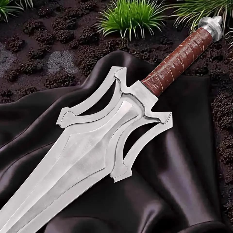 Handmade Damascus Steel Real Viking Style Sword | Full Tang Blade with Wooden Handle and Scabbard | Collectible Medieval Replica|Gift for him