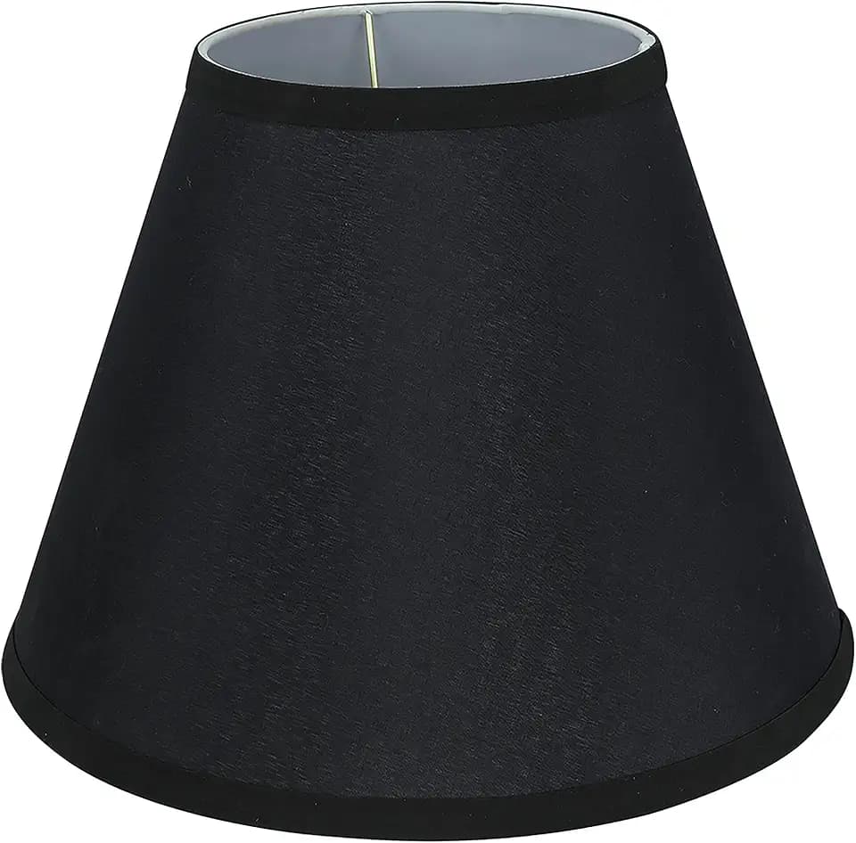 Aspen Creative 58878A Transitional Empire Shape Uno Construction Lamp Shade in Black, 6" Top x 12" Bottom x 9" Slant Height