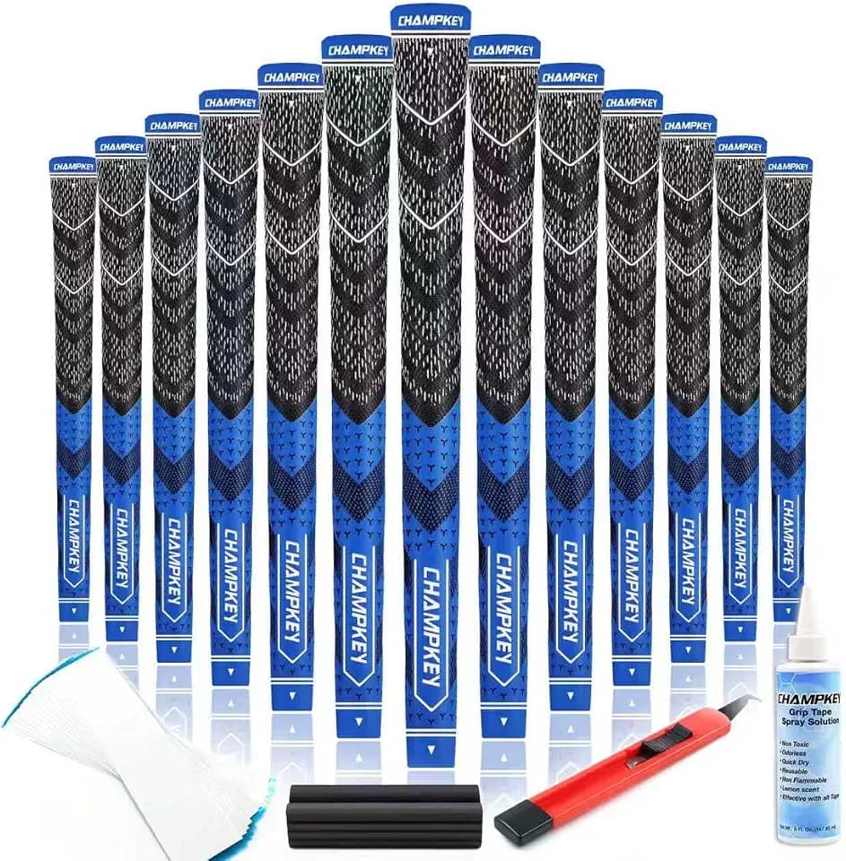 CHAMPKEY Half Cord Golf Grips 13 Pack with Full Repair Kit - All Weather Performance Golf Club Grips