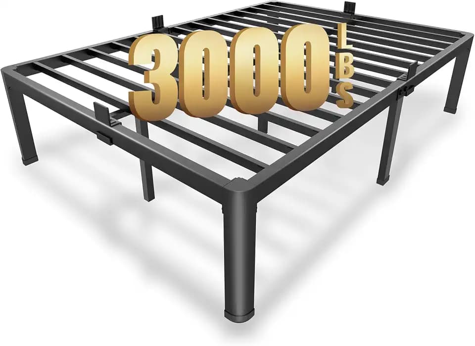 MAF 14 Inch Full Size Metal Platform Bed Frame with Round Corner Legs