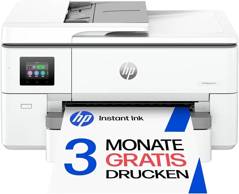HP OfficeJet Pro 9720e A3-Multifunktionsdrucker, Drucken bis A3, 6 Monate gratis drucken Instant Ink inklusive, Drucker, Scanner, Kopierer, Fax, WLAN, LAN, Duplex, Airprint, Grau-Weiß