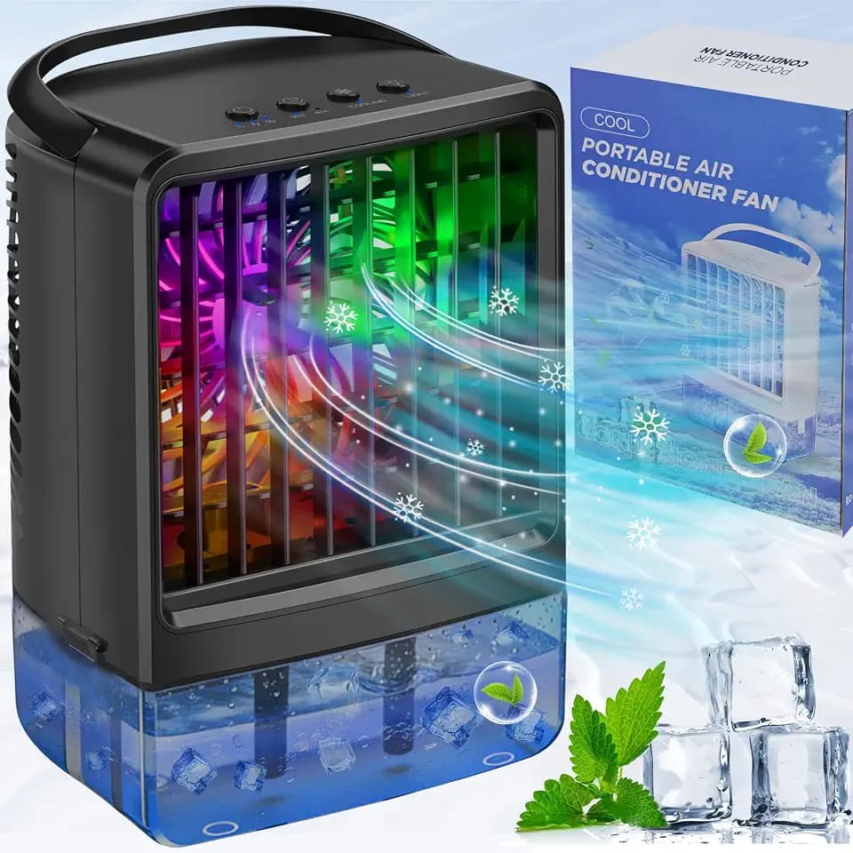 Portable Air Conditioners Cooling Fan – 800ML Mini AC with Mist & Handle