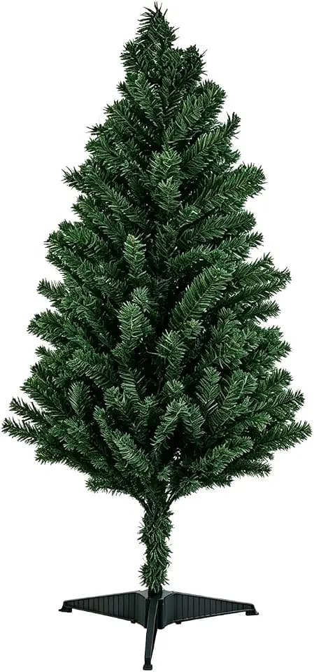 4FT Green Artificial Christmas Tree, 180 Branch Tips, Flame‑Retardant PVC Material, Foldable Stand, Indoor Holiday Home Party Decoration