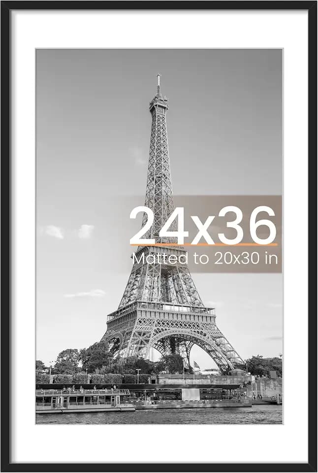 upsimples 24x36 Poster Frame, Wall Decor Picture Frames, Black 1 Pack