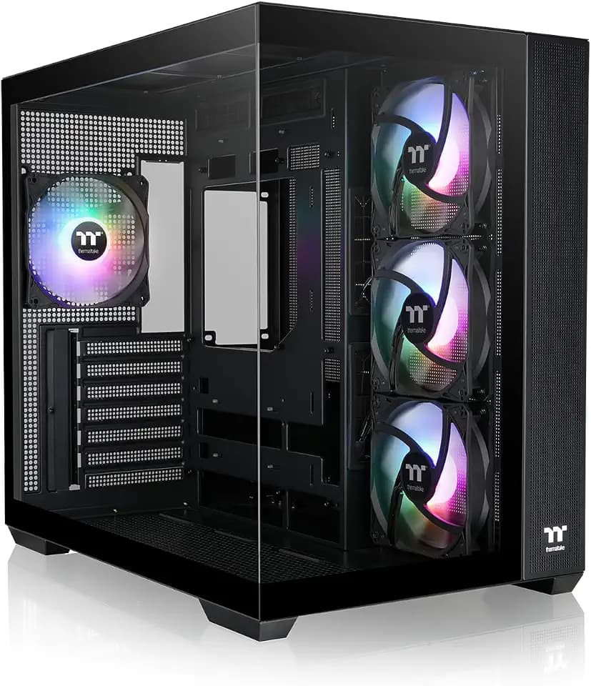 Thermaltake View 380 TG ARGB | Mid Tower PC‑Gehäuse | 4‑mm Tempered Glass | E‑ATX Support | USB‑C Front I/O | 360‑mm Radiator Support | High‑Airflow Design | ARGB‑Frontleiste | Black