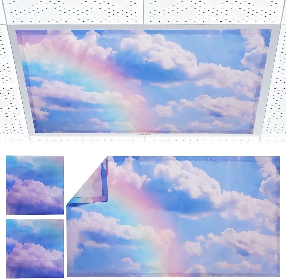 Torixqi 2pk Fluorescent Light Covers for Ceiling Lights Classroom Magnetic