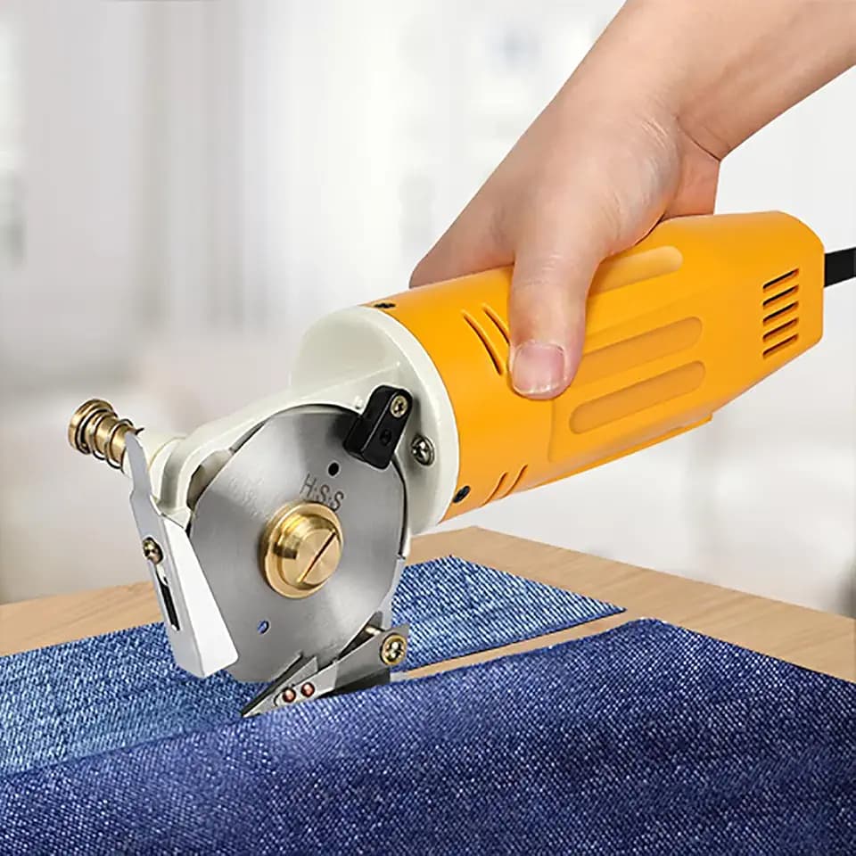 Electric Rotary Fabric Cutter, Rotary Fabric Cutting Machine with Replacement Blade and Sharpening Stones, for Multi-Layer Cloth Fabric Leather