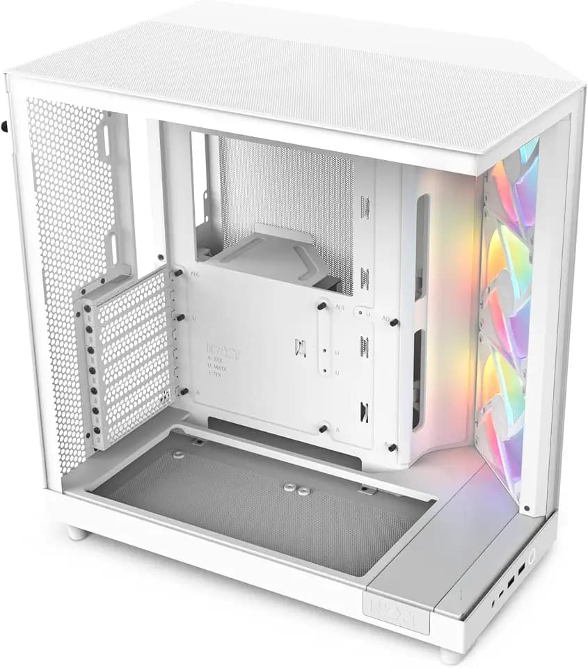 NZXT H6 Flow RGB - Kompaktes Dual-Kammer ATX PC-Gehäuse - Weiß
