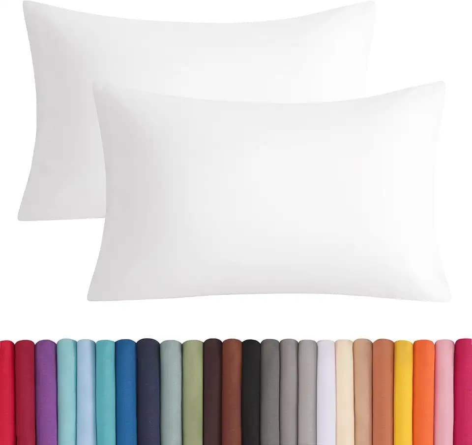 BEDSUM Queen Microfiber Envelope Pillowcases - Set of 2, 20x30,White