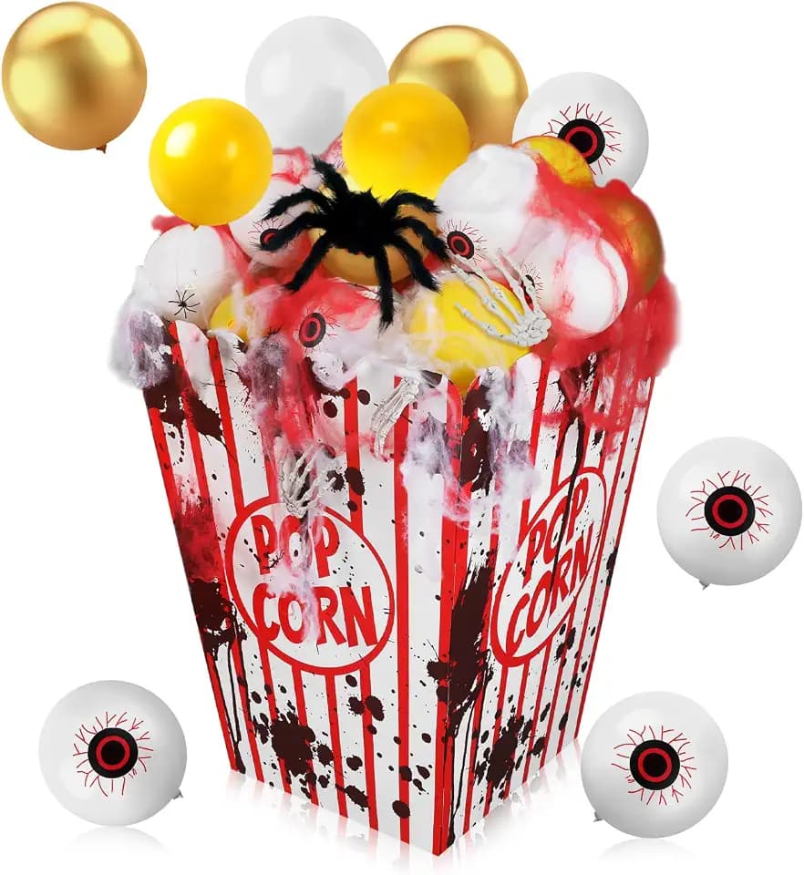 Gejoy Giant Bloody Popcorn Box Halloween Circus Car Decorations Kit