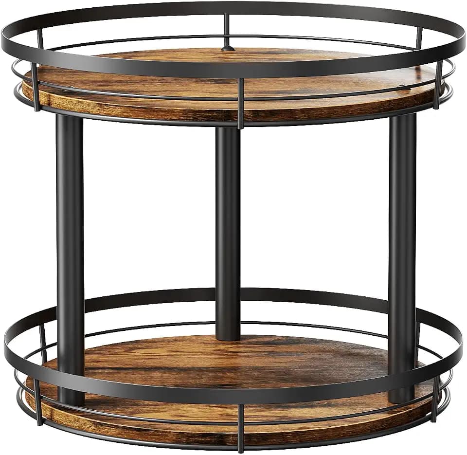 LAMU Rotating Spice Rack Lazy Susan Seasoning Organizer for Cabinet Kitchen